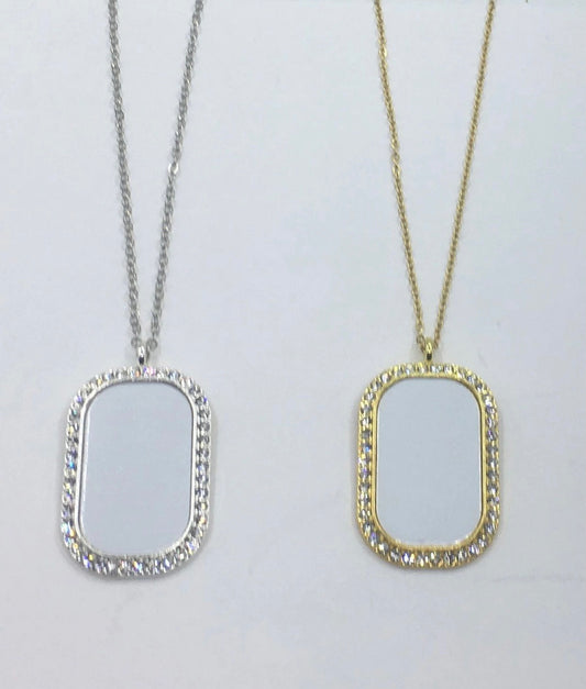 Sublimation Blanks Photo Metal Oval Necklace